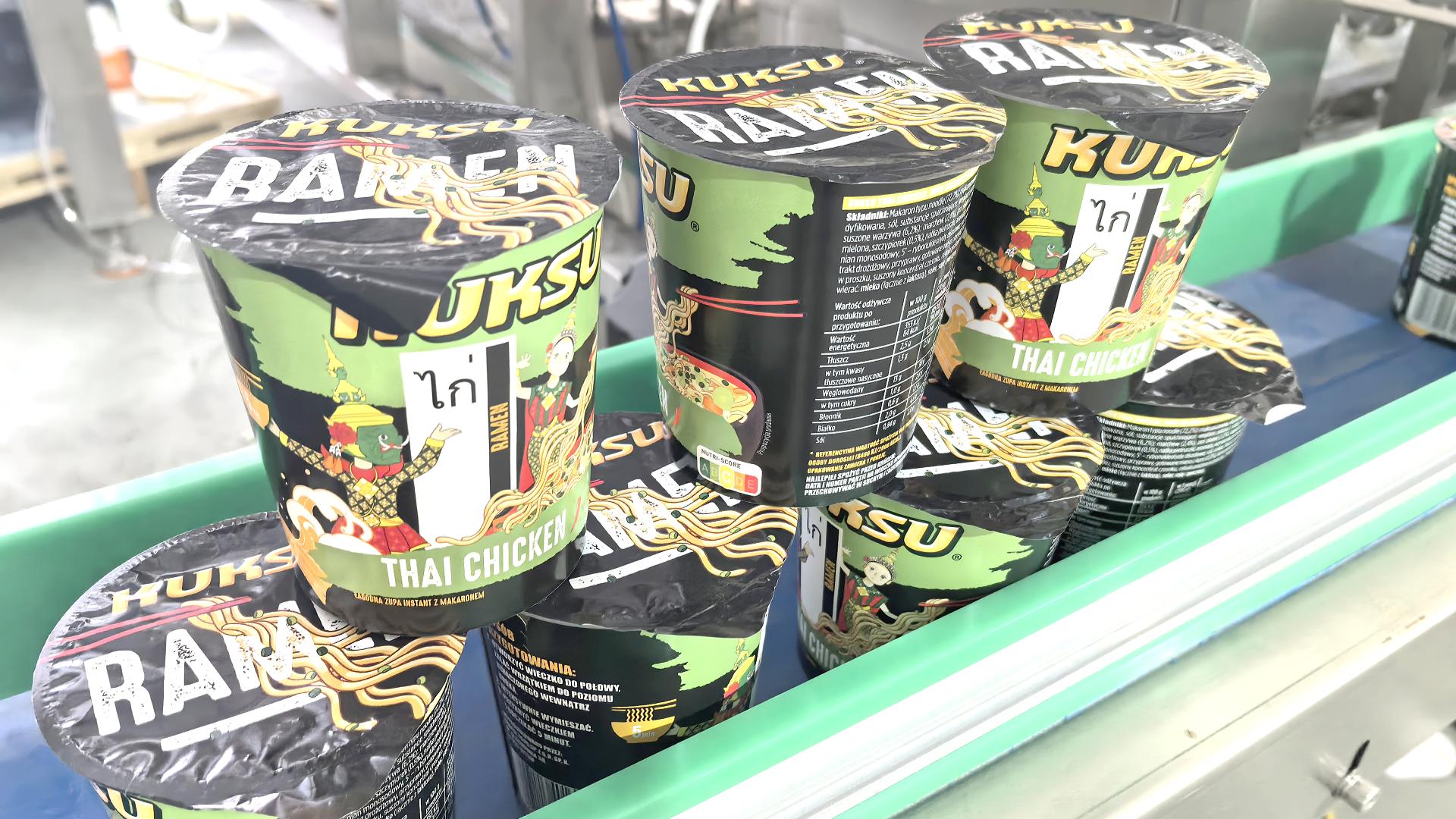 Automatic Italian pasta noodle cup filling and sealing packing machine with multihead weigher