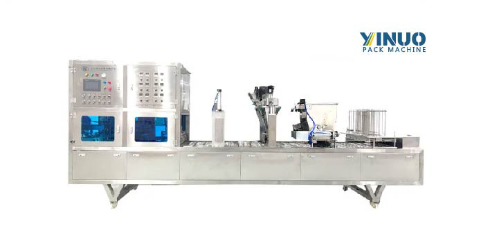 Industrial Food Packaging Automatic Boba Popa Ball Tea  Cup Filling and Sealing Packing Machine