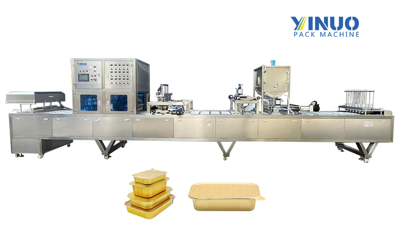 Paste Suace Automatic Aluminum Foil Tray Filling Sealing Machine