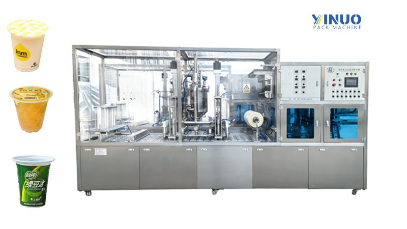 Automatic Soya Bean Milk Juice Liquid Cup Filling And Sealing Machine