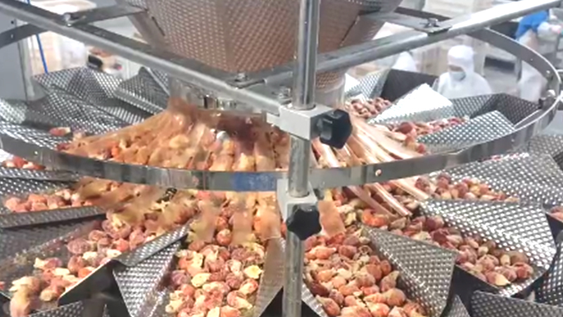 Multihead Weigher Automatic Frozen Fruits Dumpling Tray Filling Sealing and Capping machine