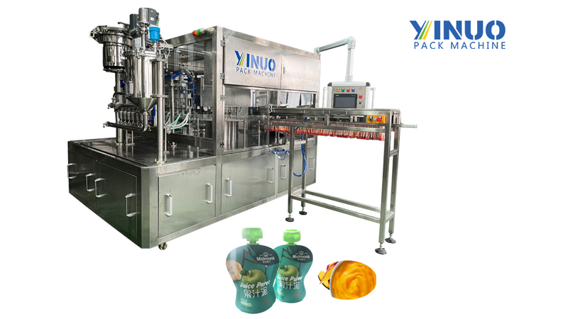 Automatic Baby Food Fruits Puree Nozzle Bag Filling and Capping Machine