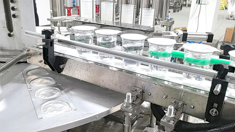 Four lines rotary juice cup filling sealing machine with CIP system