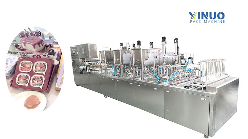 Pet Cat Food Meat Suace Paste Aluminum Foil Tray Filling Sealing Machine